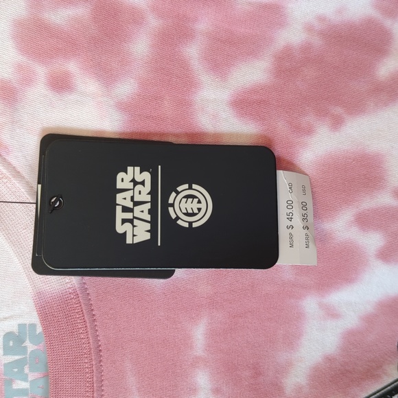 🔥Star Wars / Element Brand Yoda Pink and White Tie Dye T-shirt NWT - Picture 3 of 5